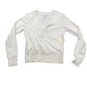 Athleta XS Snow White Criss Cross Sweater Soft‎